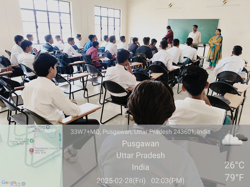 Classroom lecture with faculty and students in white uniforms, February 28, 2025