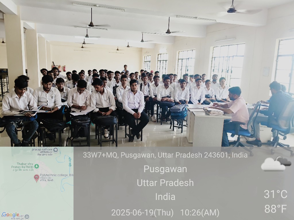 Students attending a classroom seminar session at Government Polytechnic Bilsi, June 19, 2025